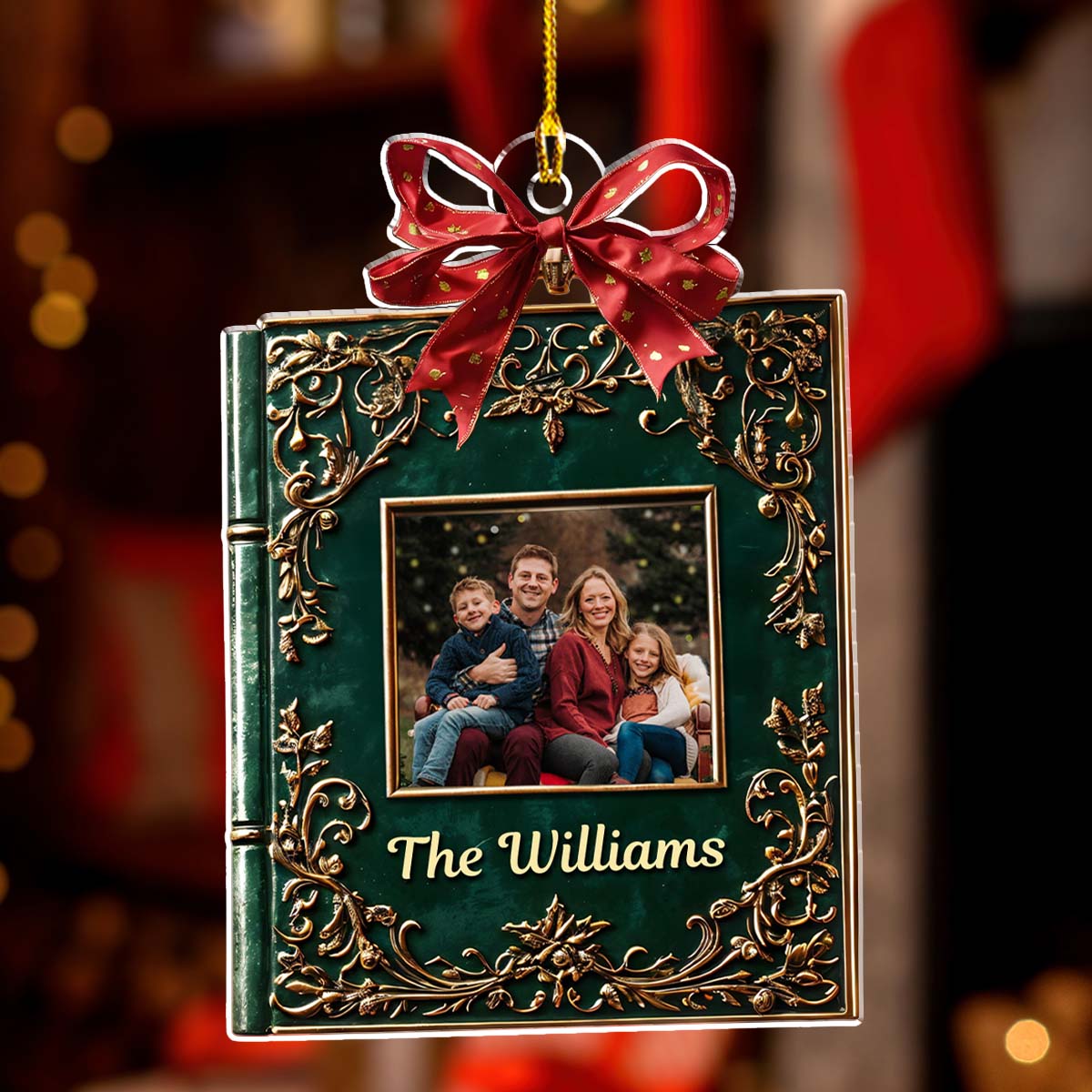 Custom Photo Family Ornament, Christmas Gift for Family Members • Family Christmas - Personalized Acrylic Ornament