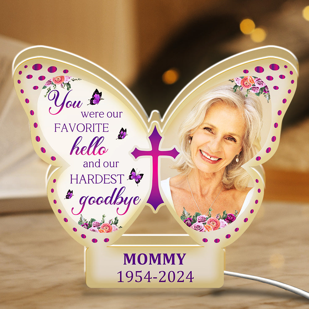 Favorite Hello And Hardest Gooodbye - Personalized Light Box