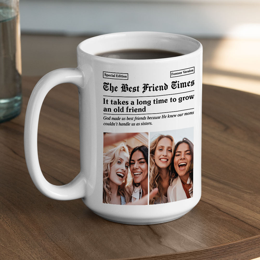 Custom Photo Best Friend, Christmas & Birthday Friendship Keepsake Gift • The BFF Times - Personalized Coffee Mug
