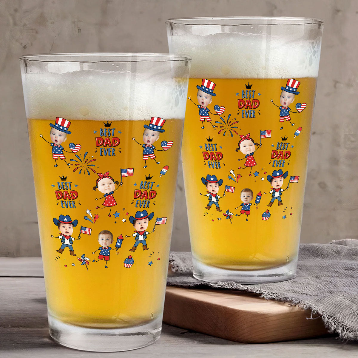 Dad Our Greatest Blessing - Personalized Beer Glass