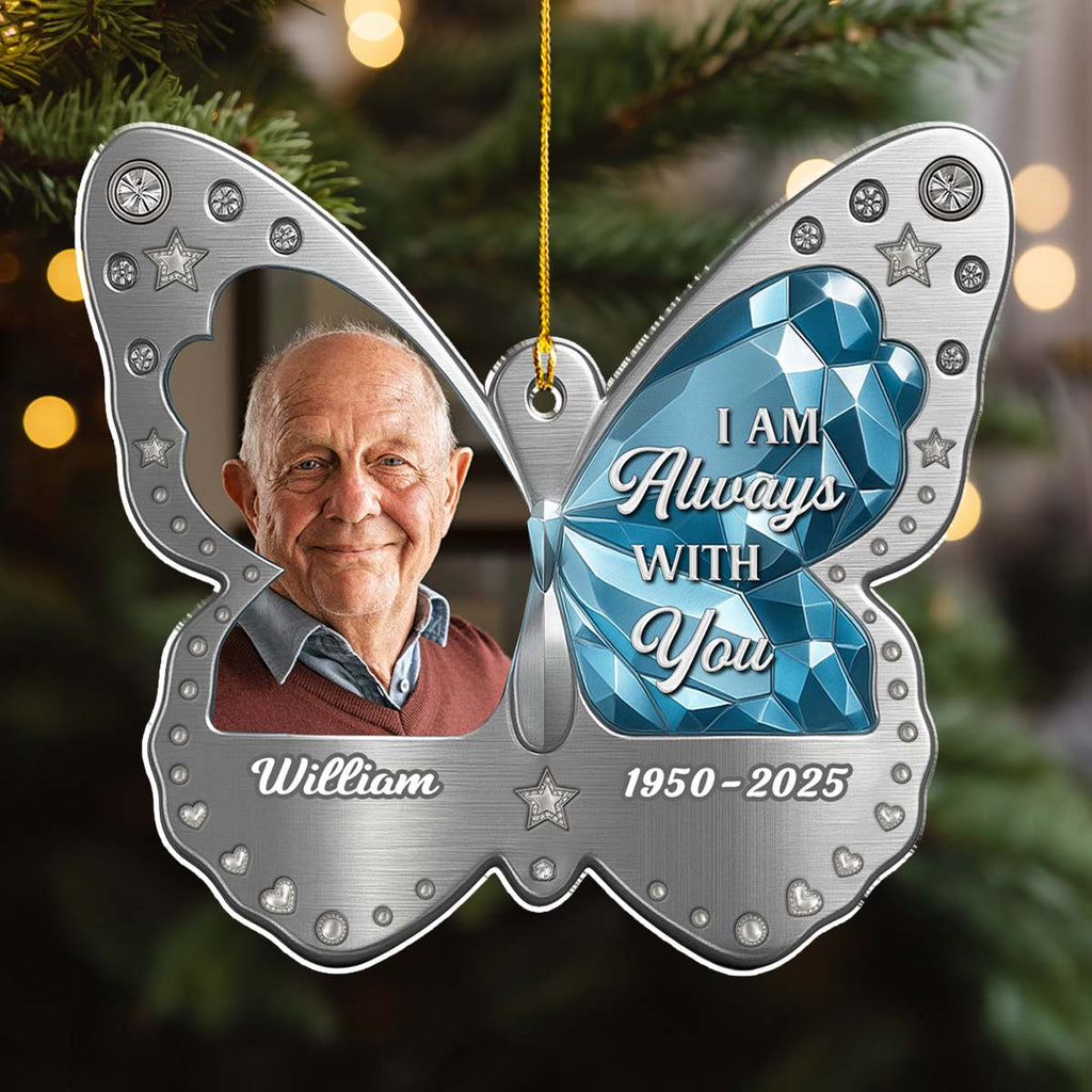 Custom Photo Memorial Christmas Ornament, Sympathy Keepsake • Beautifully Lived - Personalized Acrylic Ornament