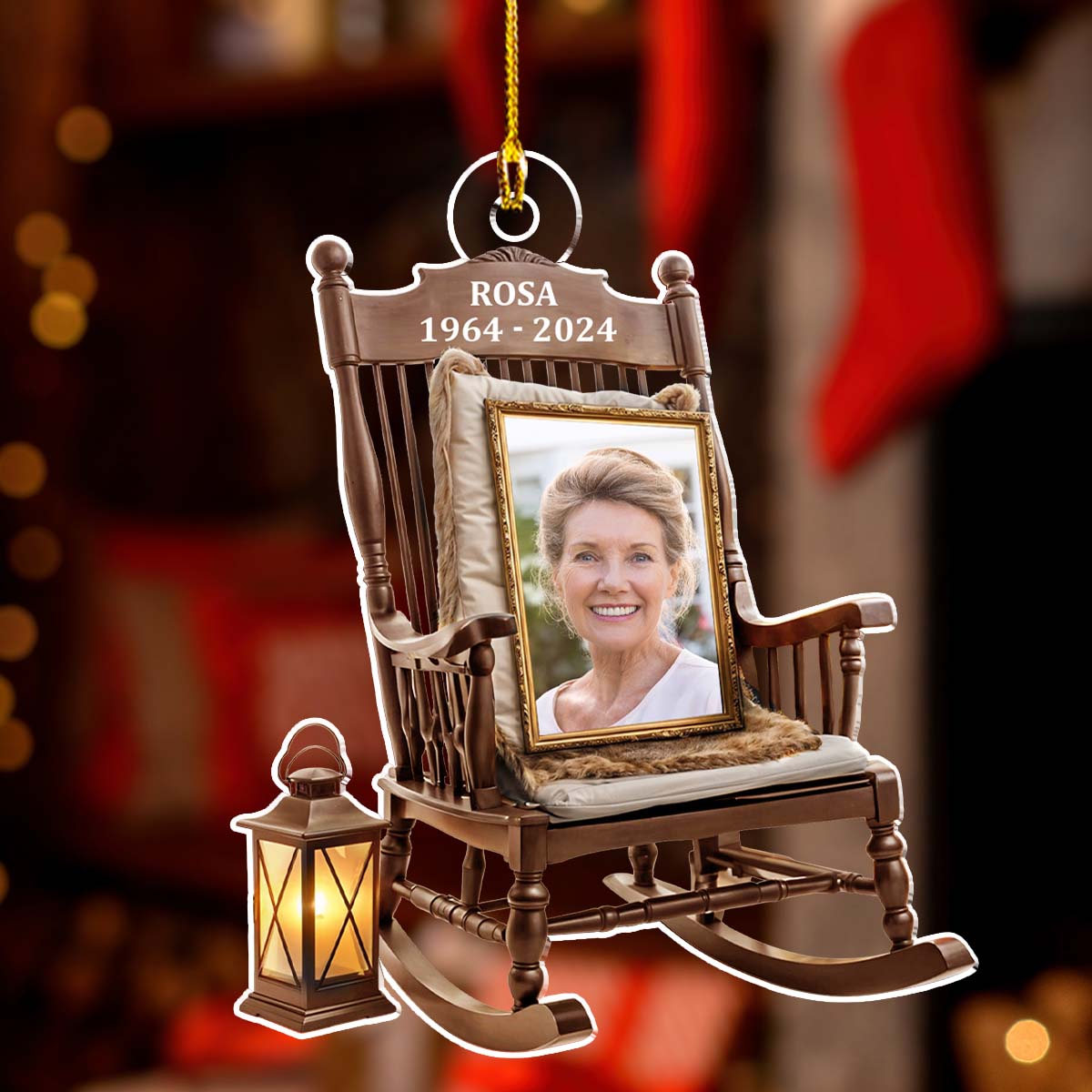 Custom Photo Memorial Christmas Ornament, Sympathy Keepsake • You Always With Us - Personalized Acrylic Ornament