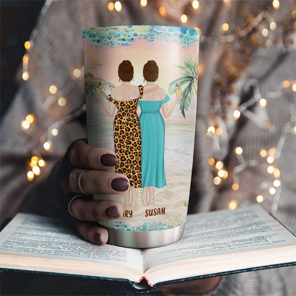 Custom Christmas Birthday Gifts For Sister, Friend • Were Trouble When Were Together - Personalized Tumbler