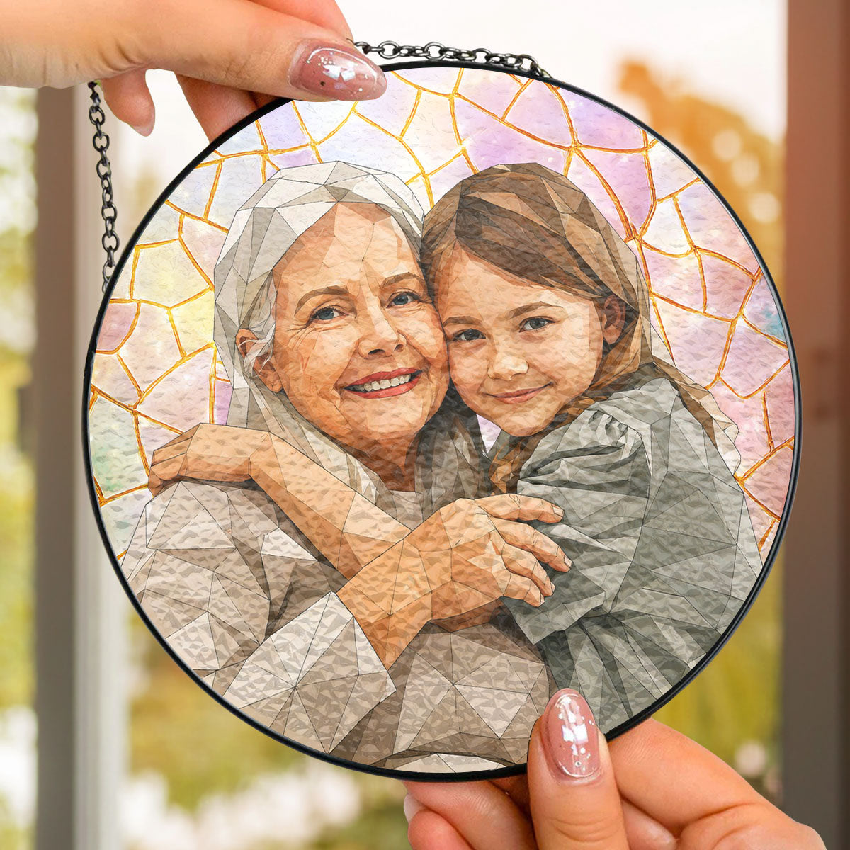 Custom Photo Hanging Decor, Birthday Housewarming Gift • The Little Girl You Were - Personalized Window Hanging Suncatcher