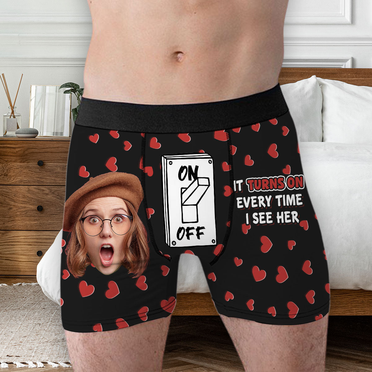 My Favorite Switch Is You - Personalized Photo Men's Boxer Briefs