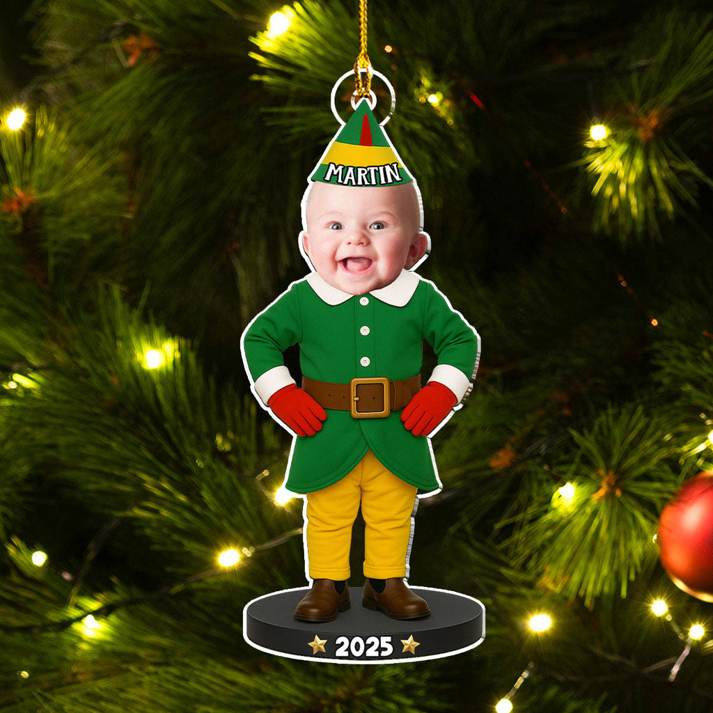 Custom Photo Baby Christmas Ornament for New Parents • Baby Christmas - Personalized Acrylic Ornament