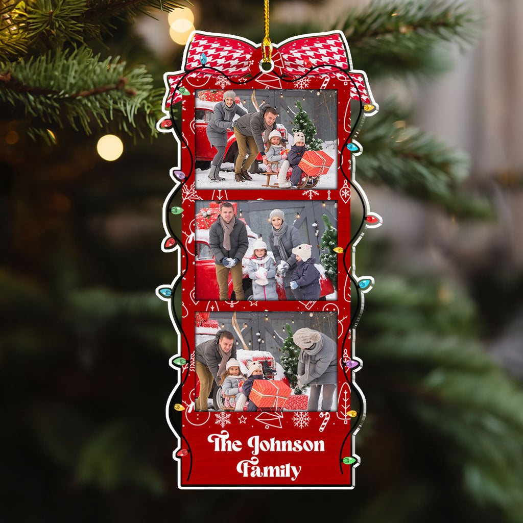 Custom Photo Family Ornament, Christmas Gift for Family Members • All Is Bright - Personalized Acrylic Ornament
