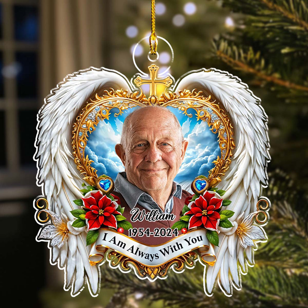 Custom Photo Memorial Christmas Ornament, Sympathy Keepsake • Miss You Forever - Personalized Acrylic Ornament