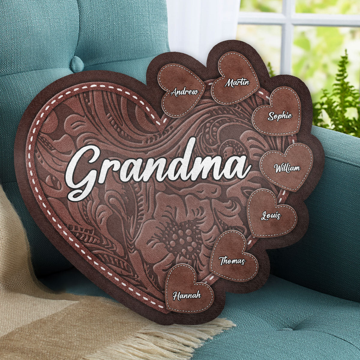 Best Grandma Ever - Personalized Shaped Pillow