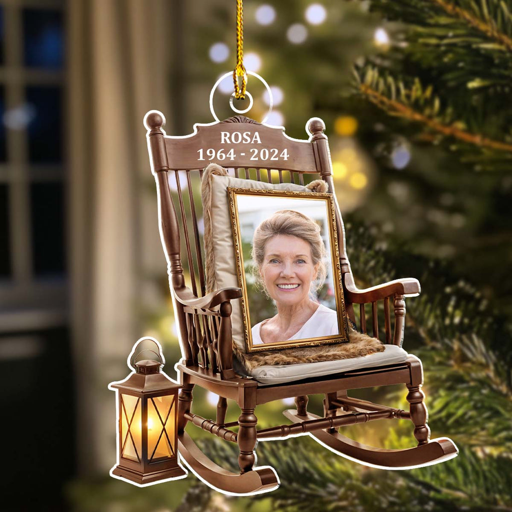 Custom Photo Memorial Christmas Ornament, Sympathy Keepsake • You Always With Us - Personalized Acrylic Ornament