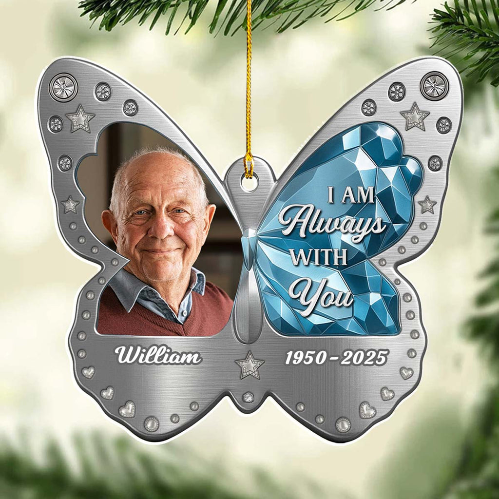 Custom Photo Memorial Christmas Ornament, Sympathy Keepsake • Beautifully Lived - Personalized Acrylic Ornament