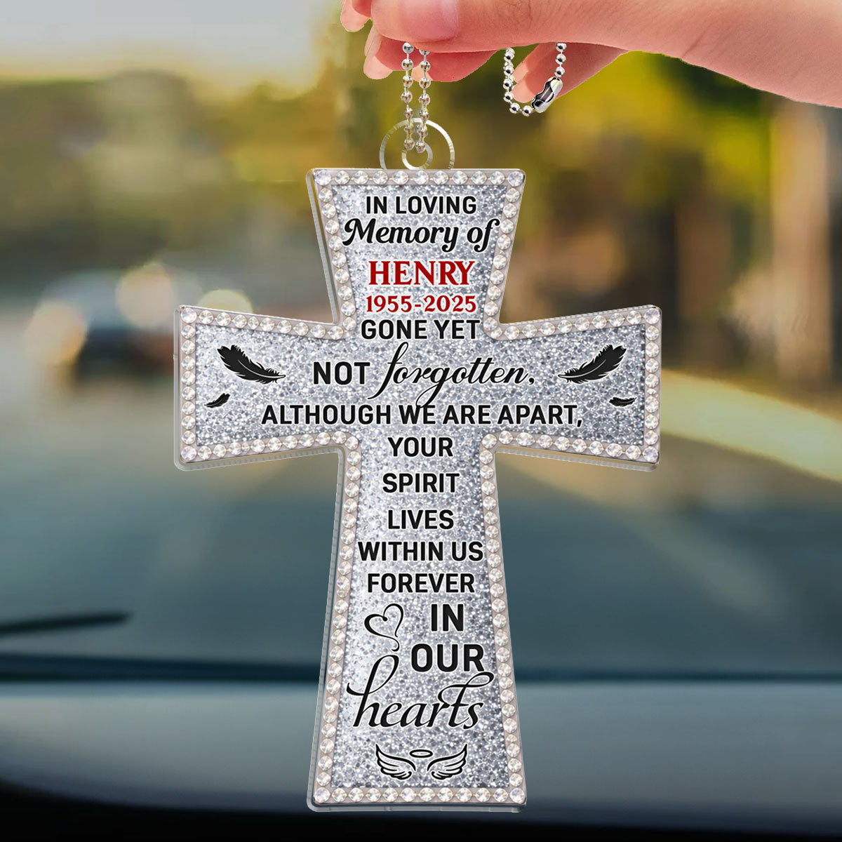 Gone Yet Not Forgotten - Personalized Car Ornament