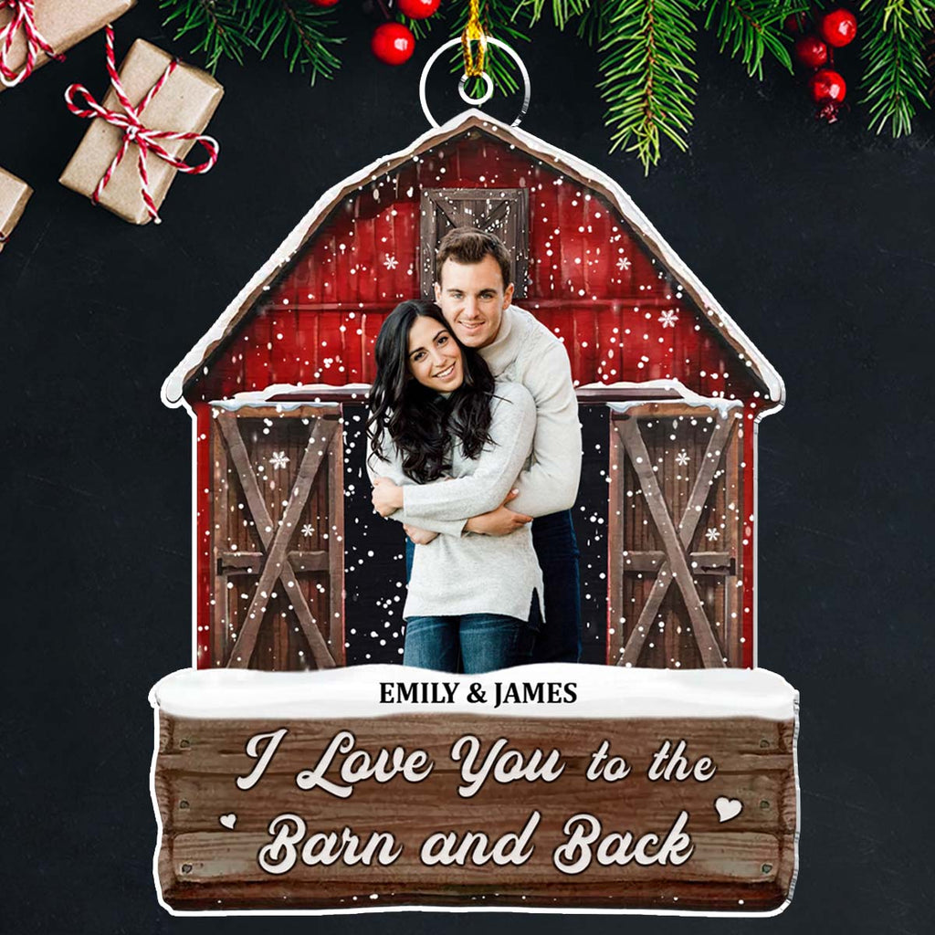 Custom Photo Couple Christmas Ornament, Anniversary Gift • Loving Season - Personalized Acrylic Ornament