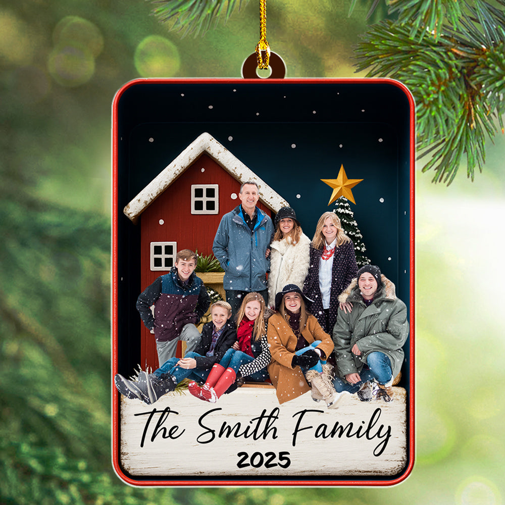 Custom Photo Family Ornament, Christmas Gift for Family Members • Together Family Photo - Personalized Acrylic Ornament