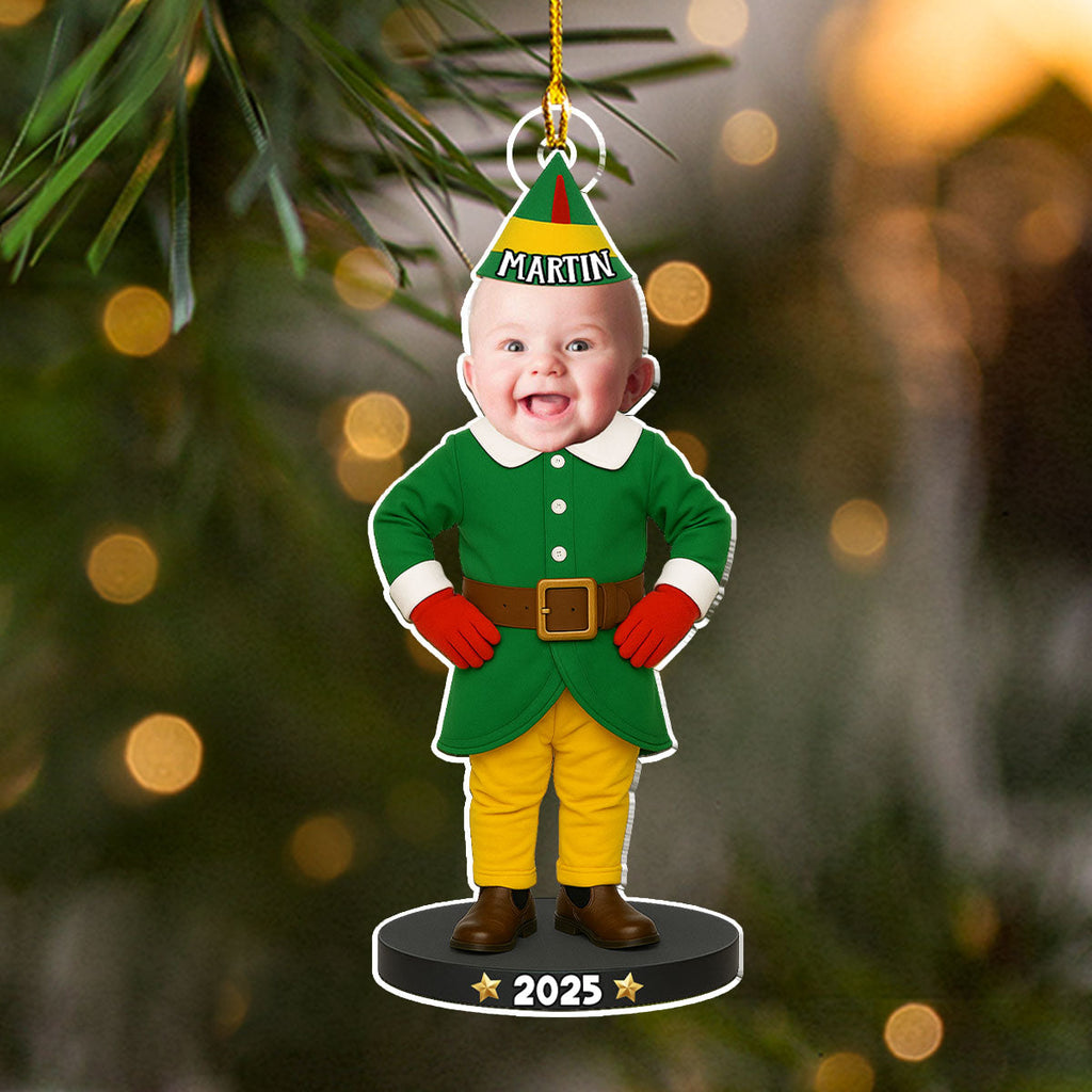 Custom Photo Baby Christmas Ornament for New Parents • Baby Christmas - Personalized Acrylic Ornament