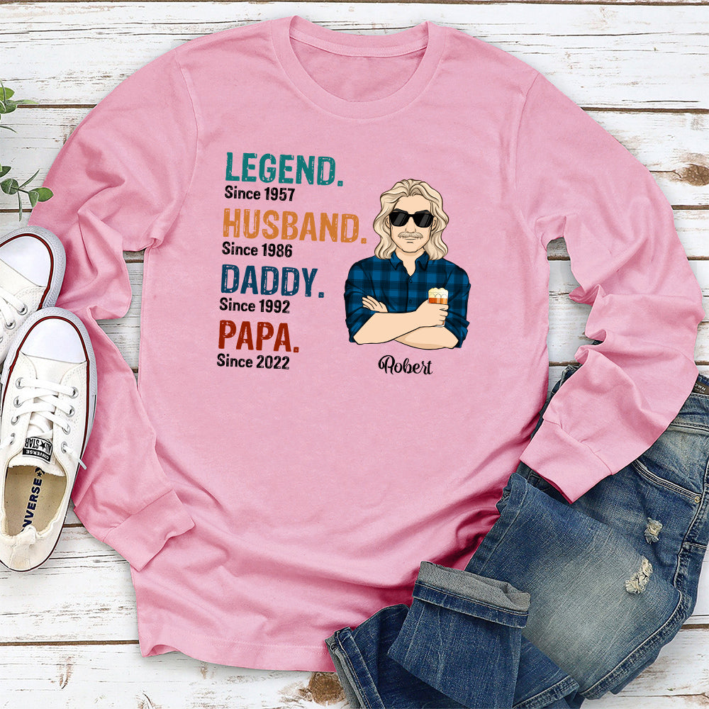Custom Christmas & Birthday Gift for Dad, Grandpa • Legend Husband Daddy - Personalized Shirt
