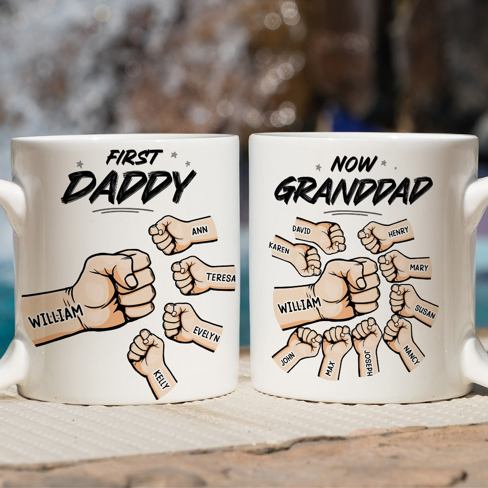 Custom Christmas & Birthday Gift for Dad • First Dad Now Grandpa - Personalized Coffee Mug