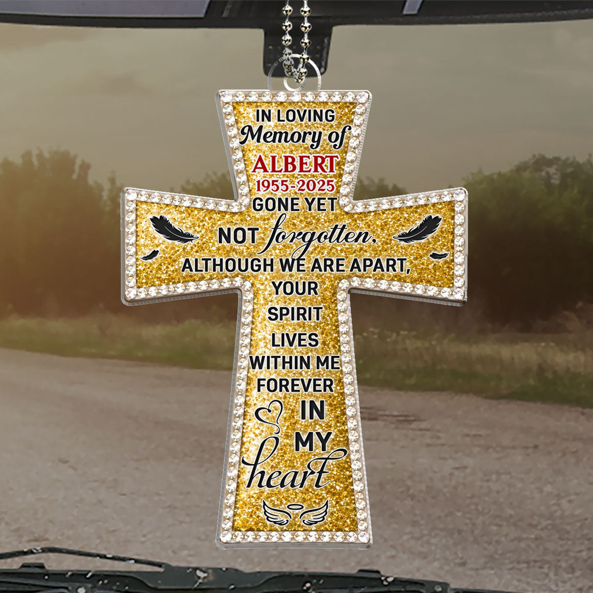 Gone Yet Not Forgotten - Personalized Car Ornament