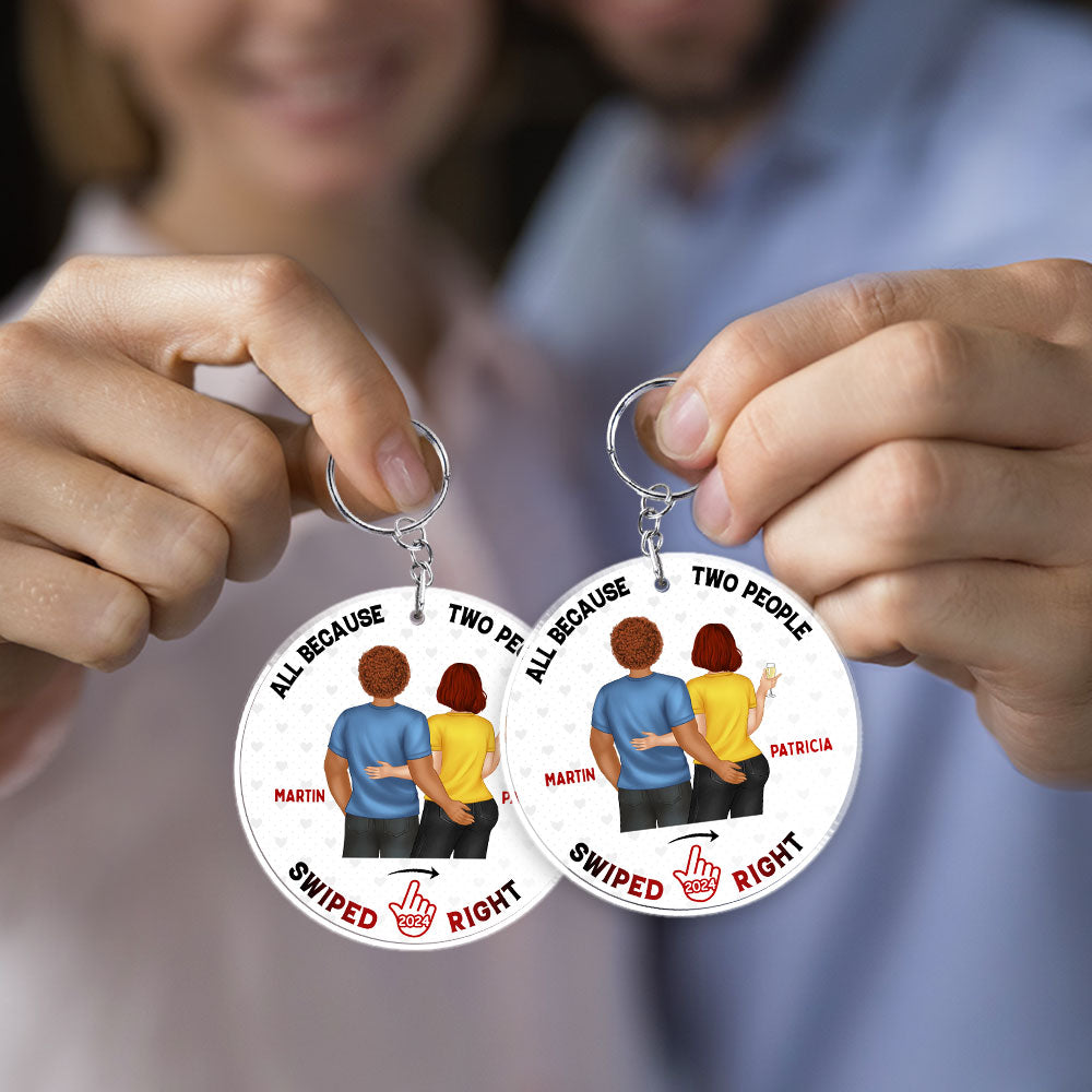 Two People Swiped Right - Personalized Acrylic Keychain