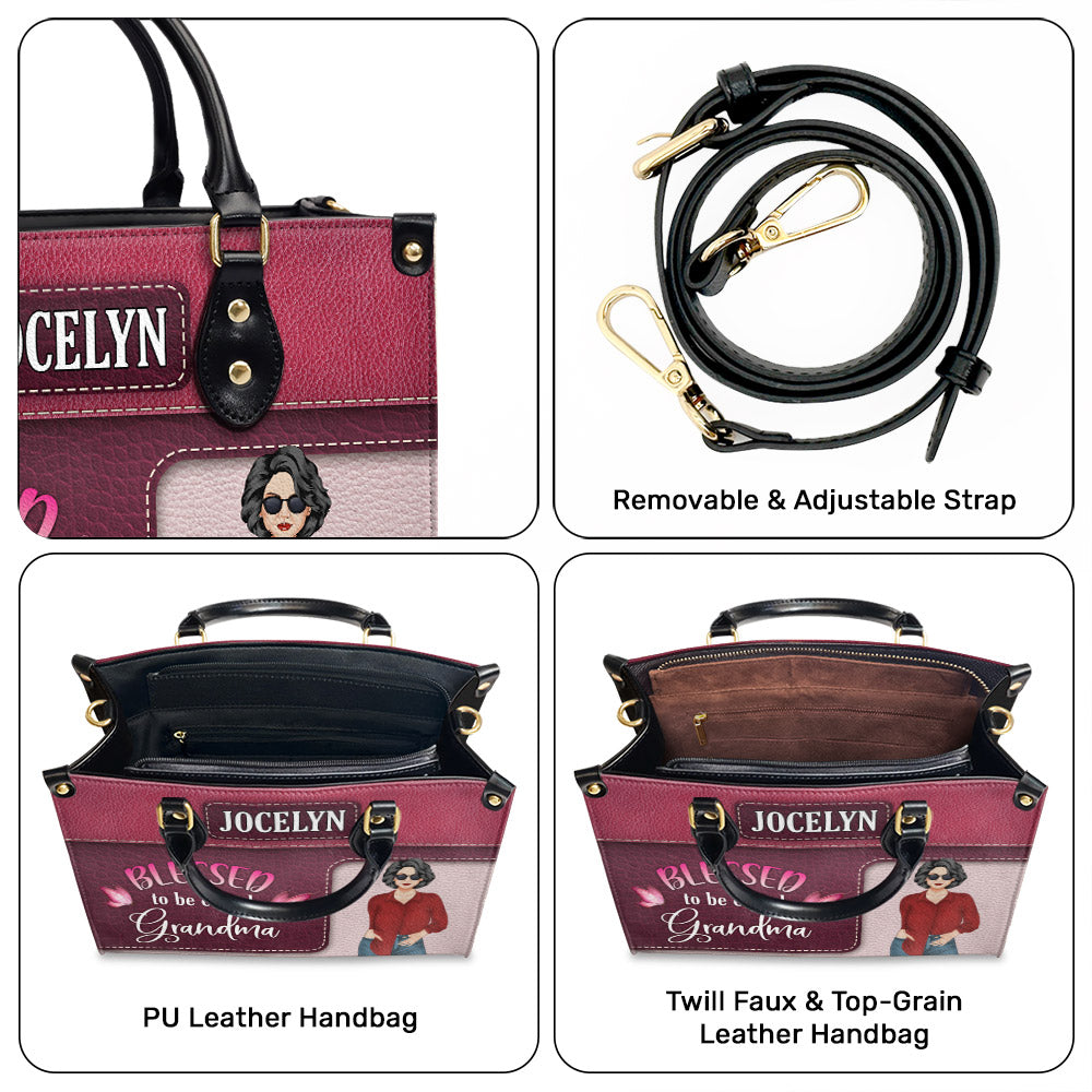Blessed Grandma - Personalized Leather Bag