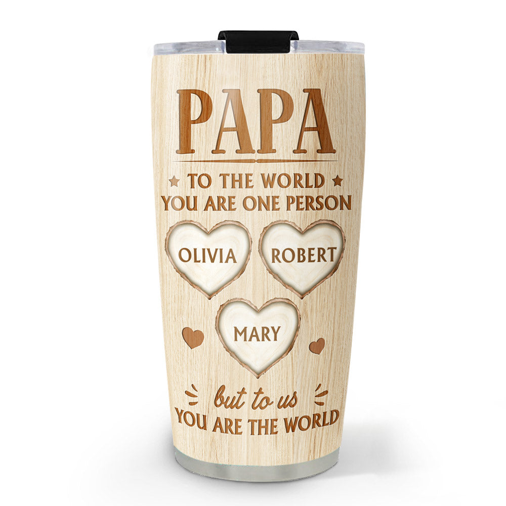 Custom Christmas Birthday Gifts For Dad • Dad You Are The World - Personalized Tumbler