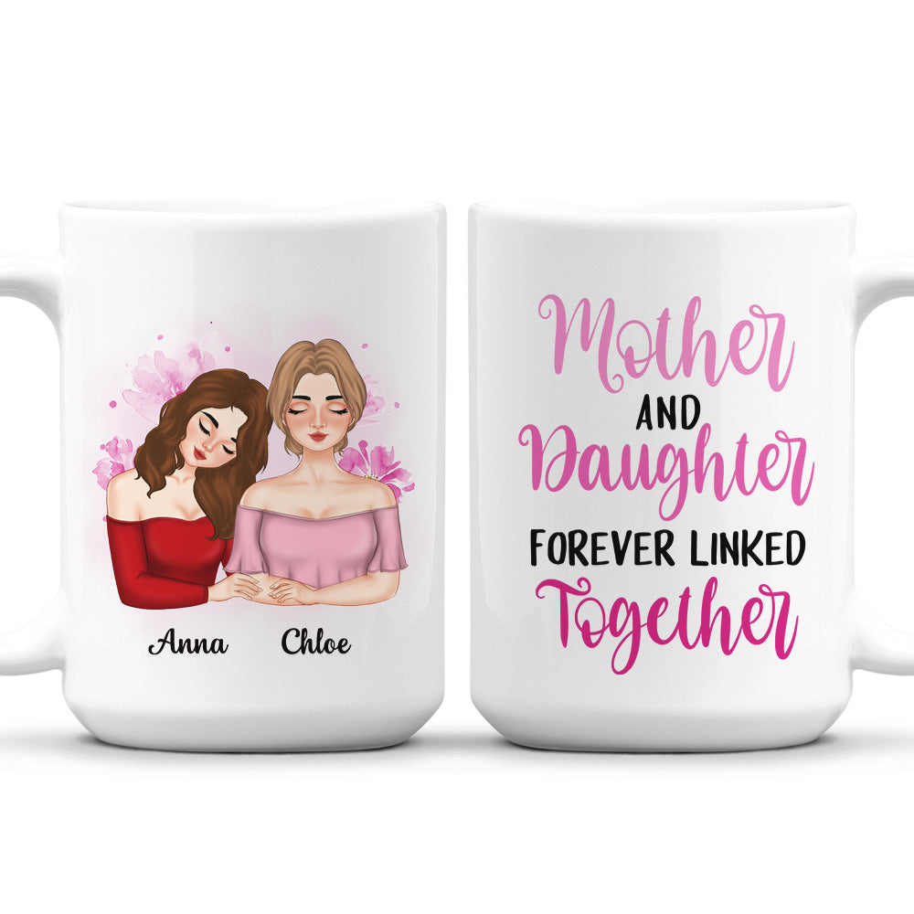 Custom Christmas & Birthday Gift for Mom • Mother Forever Linked Together - Personalized Coffee Mug