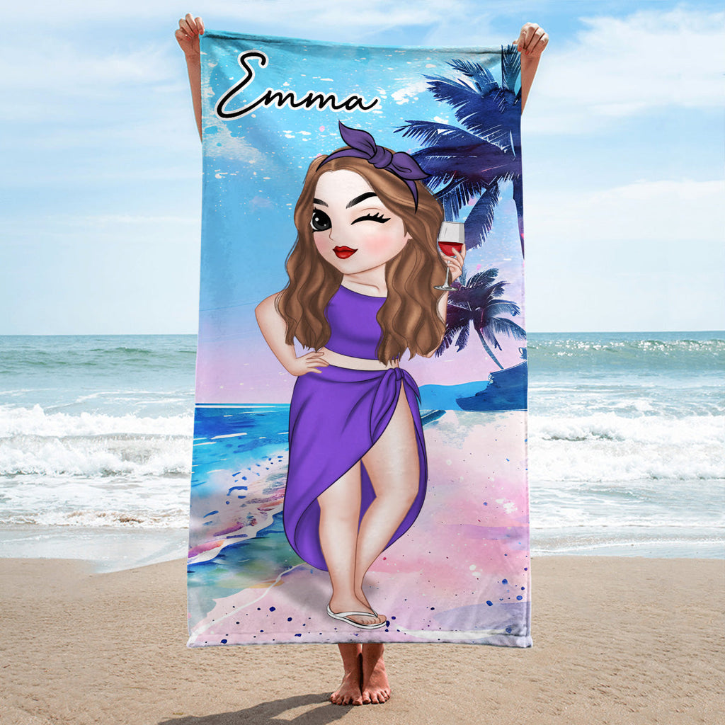Summer Lady - Personalized Beach Towel