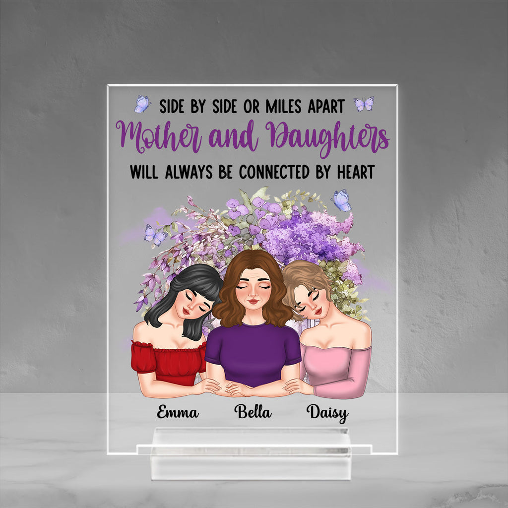 Custom Decor for Mom, Special Gift for Mother • Always Be Connected - Personalized Acrylic Plaque With Base