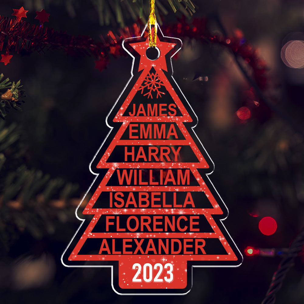 Custom Family Ornament, Christmas Gift for Family Members •  Family Christmas Tree - Personalized Acrylic Ornament