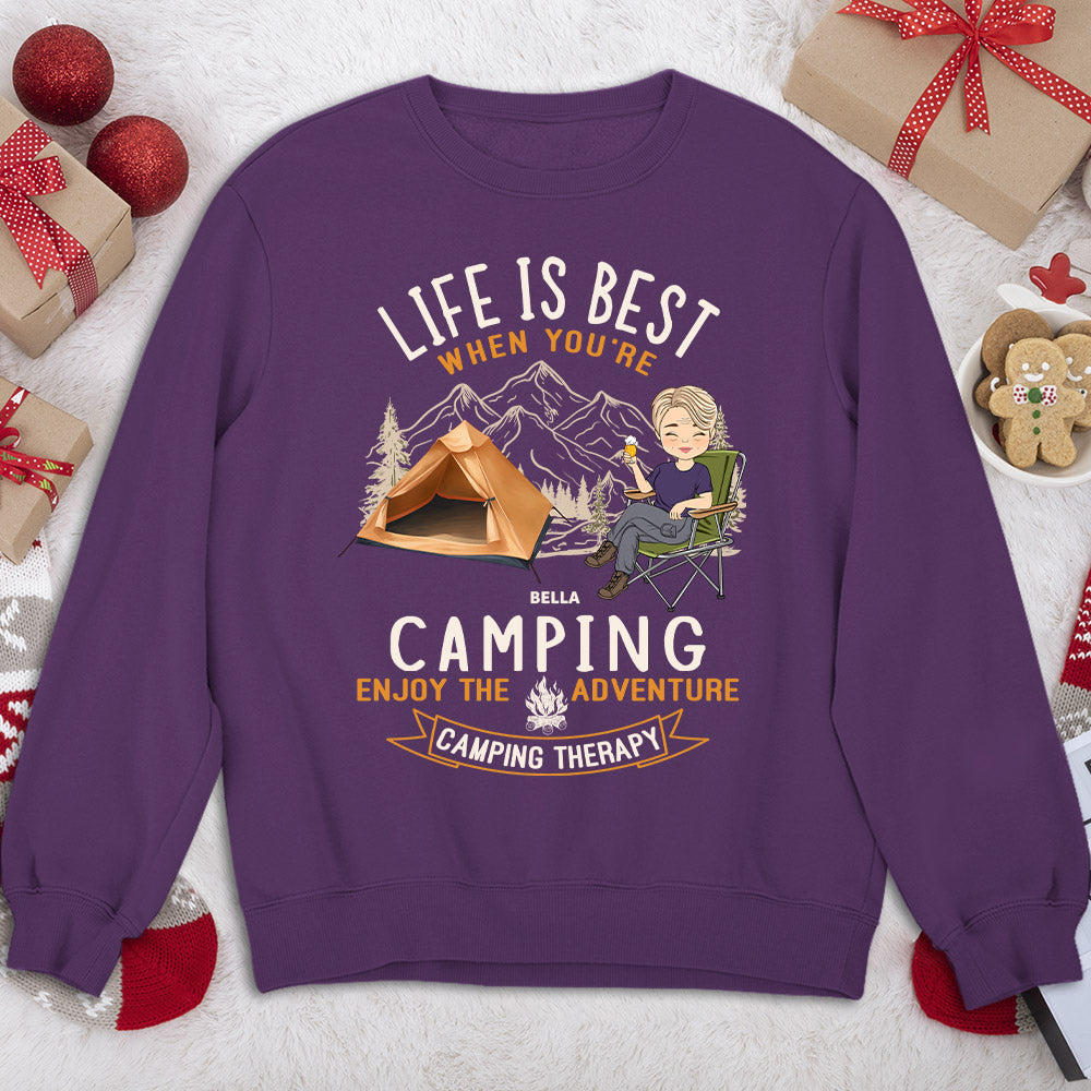Custom Christmas & Birthday Keepsake Gift • Camping Is Best - Personalized Sweatshirt