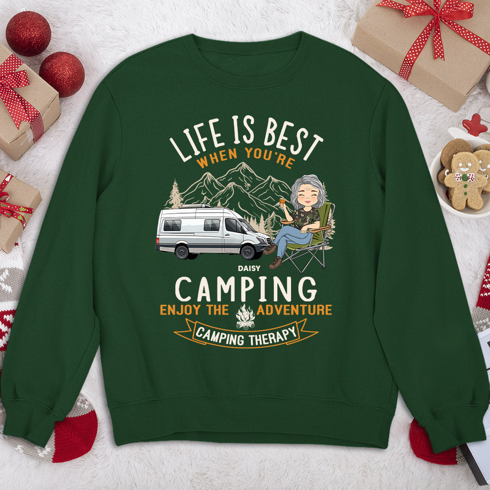 Custom Christmas & Birthday Keepsake Gift • Camping Is Best - Personalized Sweatshirt