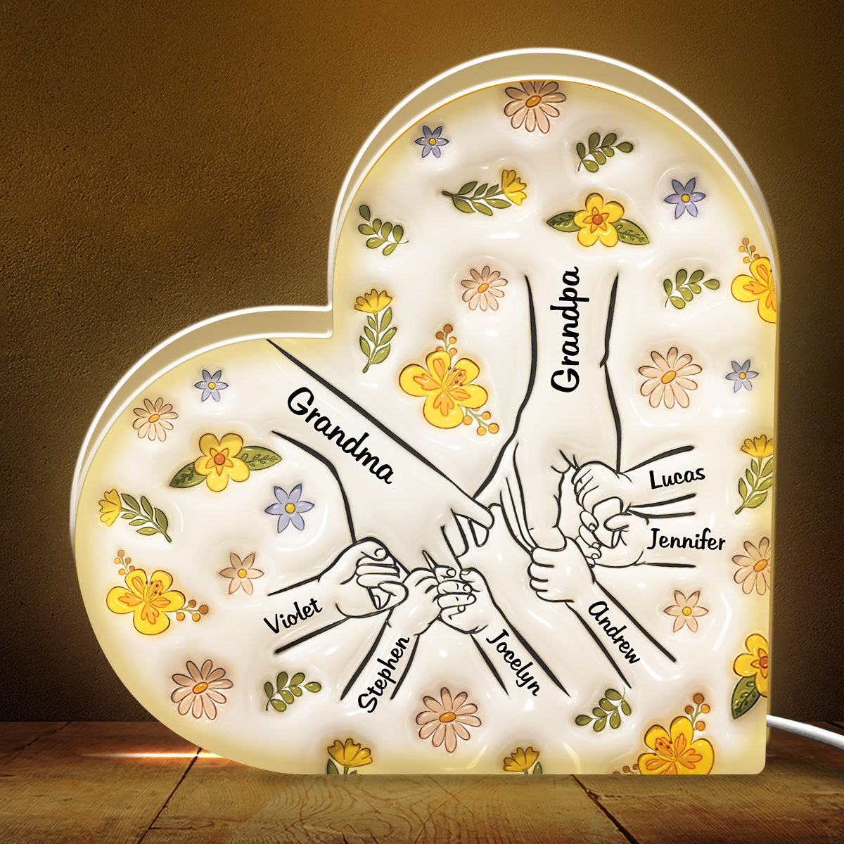 A Family Is A Round Of Love - Personalized Light Box