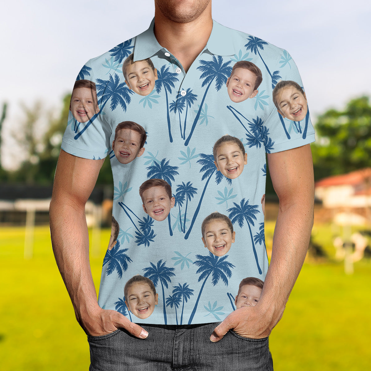 Photo Best Dad Ever - Personalized Photo Polo Shirt