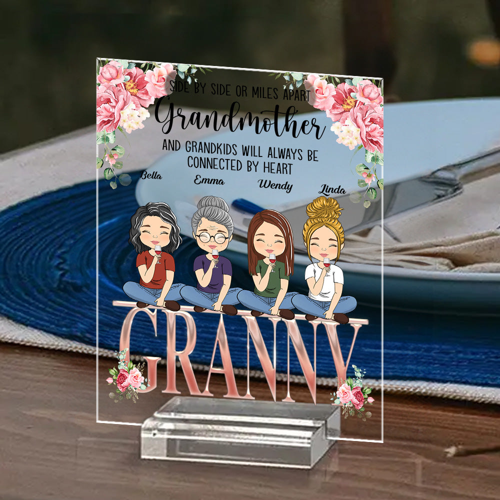 Custom Family Decor, Christmas Birthday Family Keepsake • Always Close To The Heart - Personalized Acrylic Plaque With Base