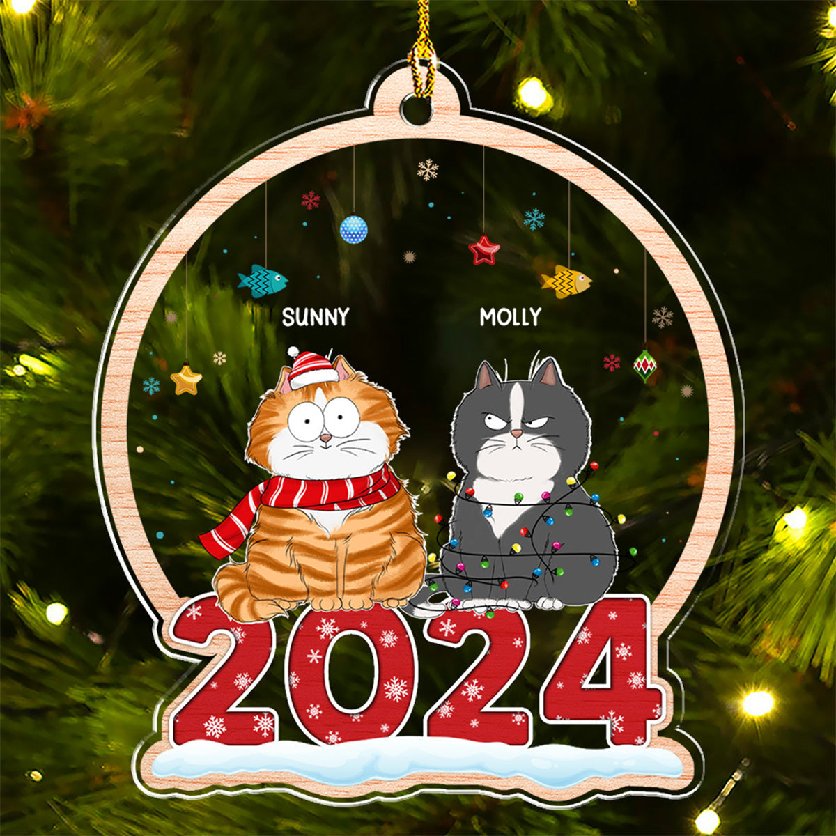 Custom Keepsake Christmas Ornament •  Best Cat Mom - Personalized Acrylic Ornament