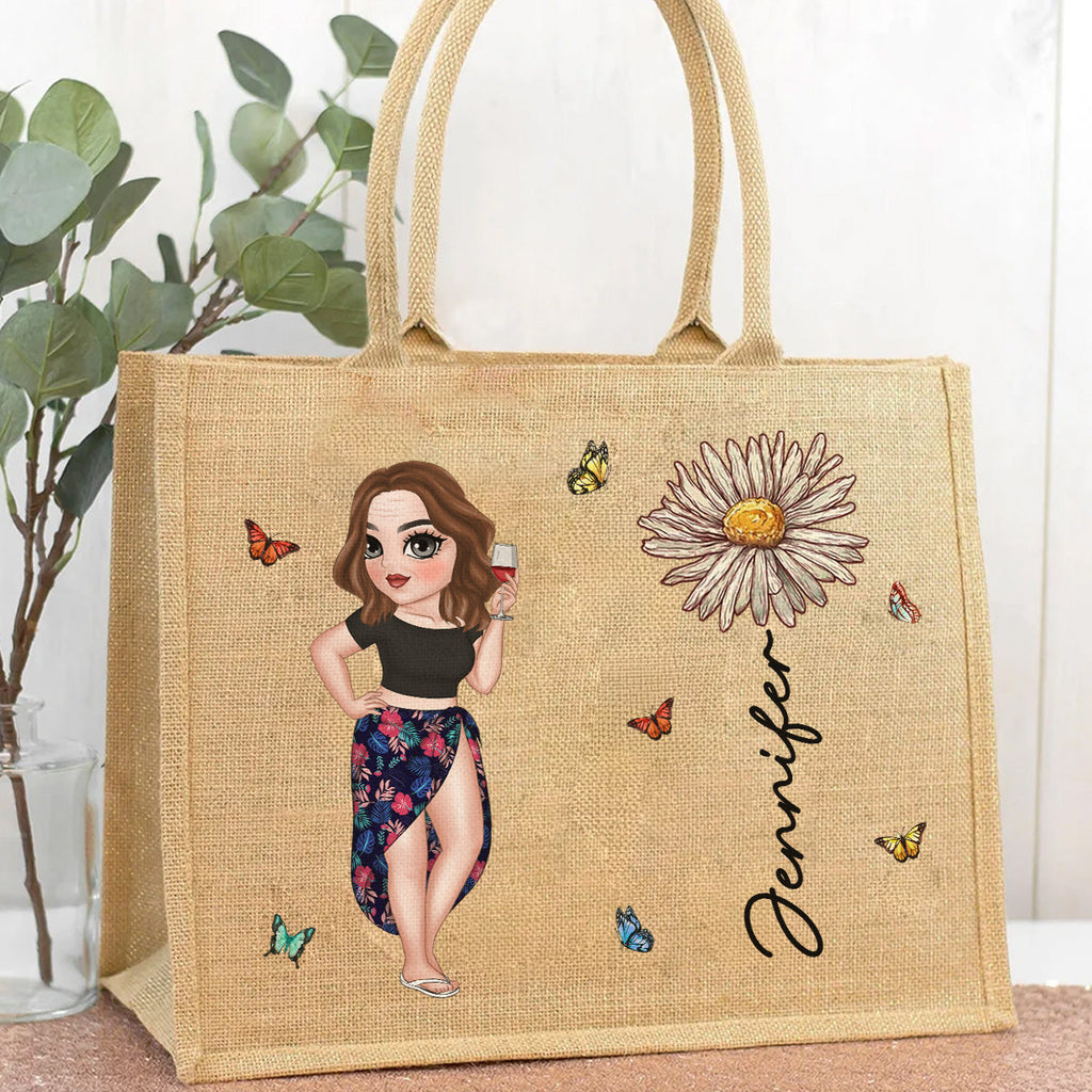 Hola Beaches Version 2 - Personalized Jute Tote Bag