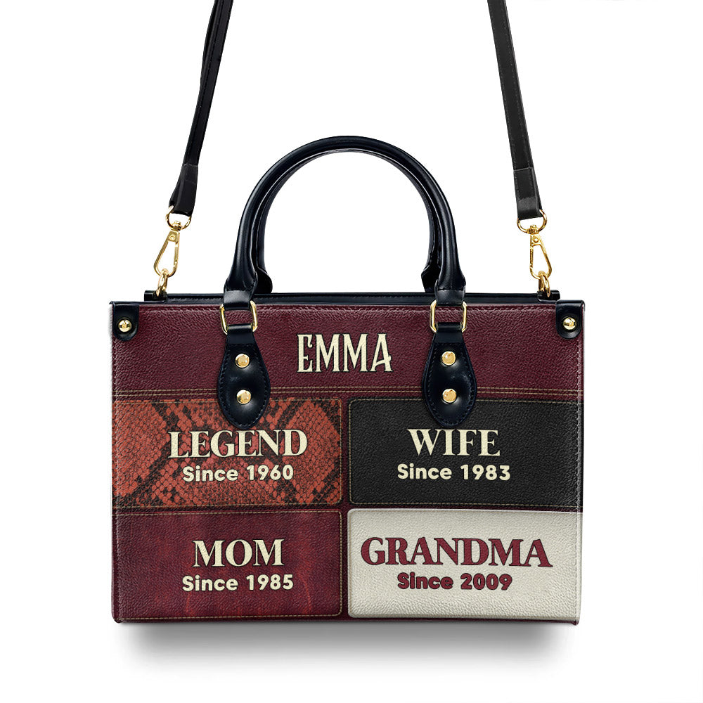 Grandma Since Year - Personalized Leather Bag