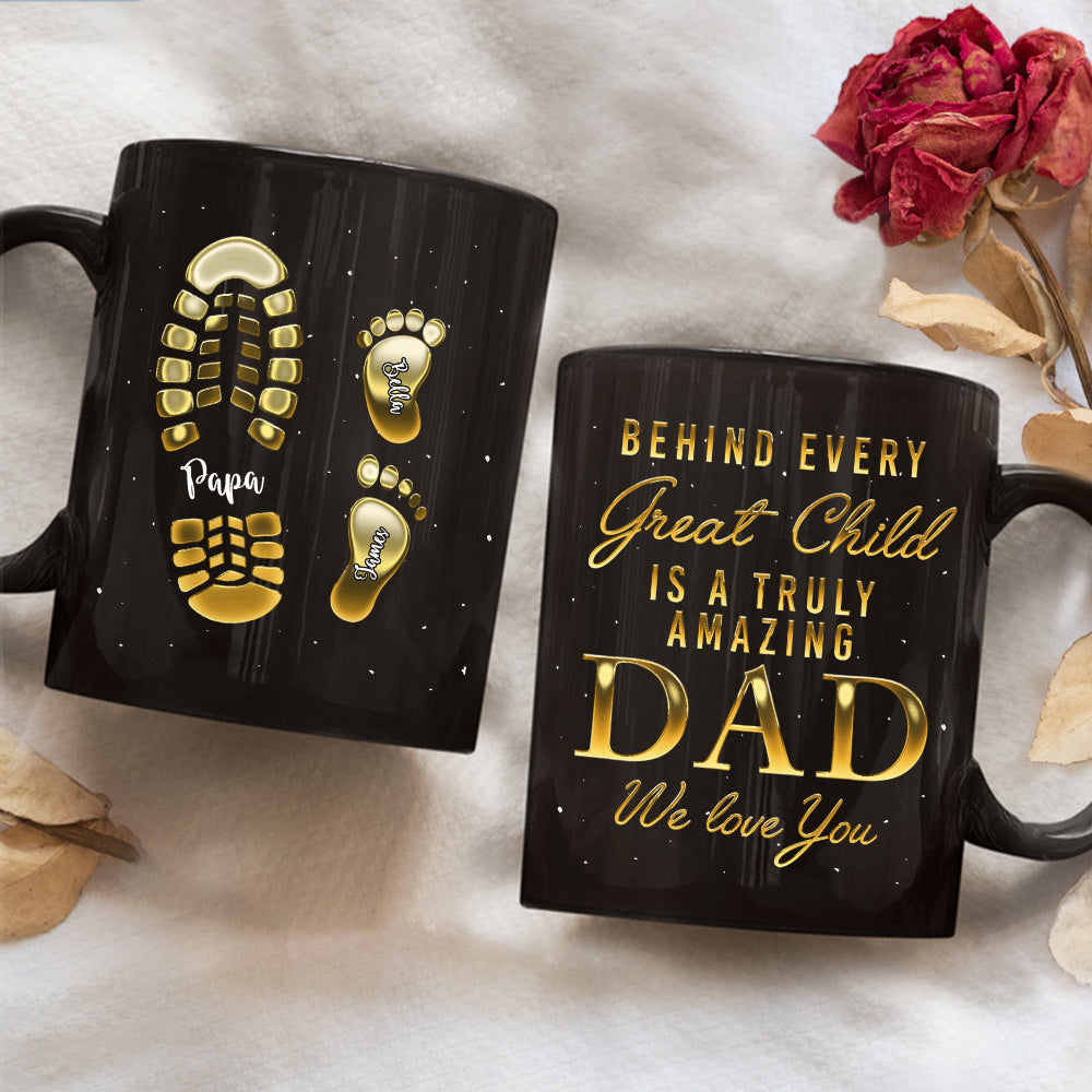 Custom Christmas & Birthday Gift for Dad • To My Dad - Personalized Black Coffee Mug