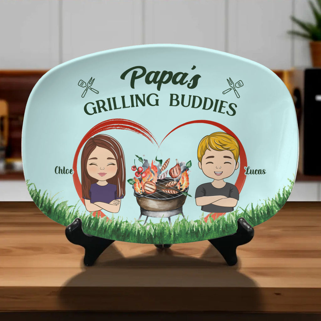 Papa Is Grilling Buddies - Personalized Platte