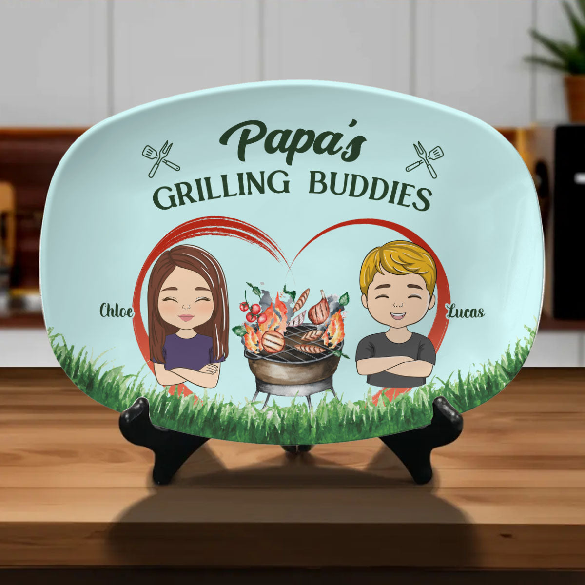 Papa Is Grilling Buddies - Personalized Platte