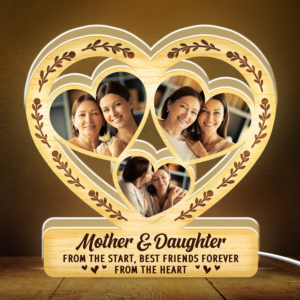 Mother And Daughter From The Heart - Personalized Light Box