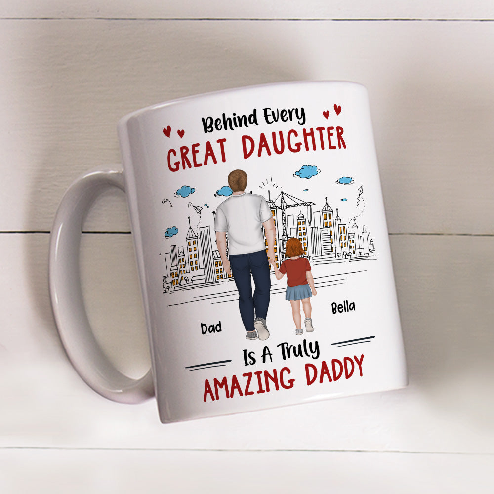 Custom Father's Day, Special Gift for Dad & Grandpa • Behind Every Great Kids - Personalized Coffee Mug