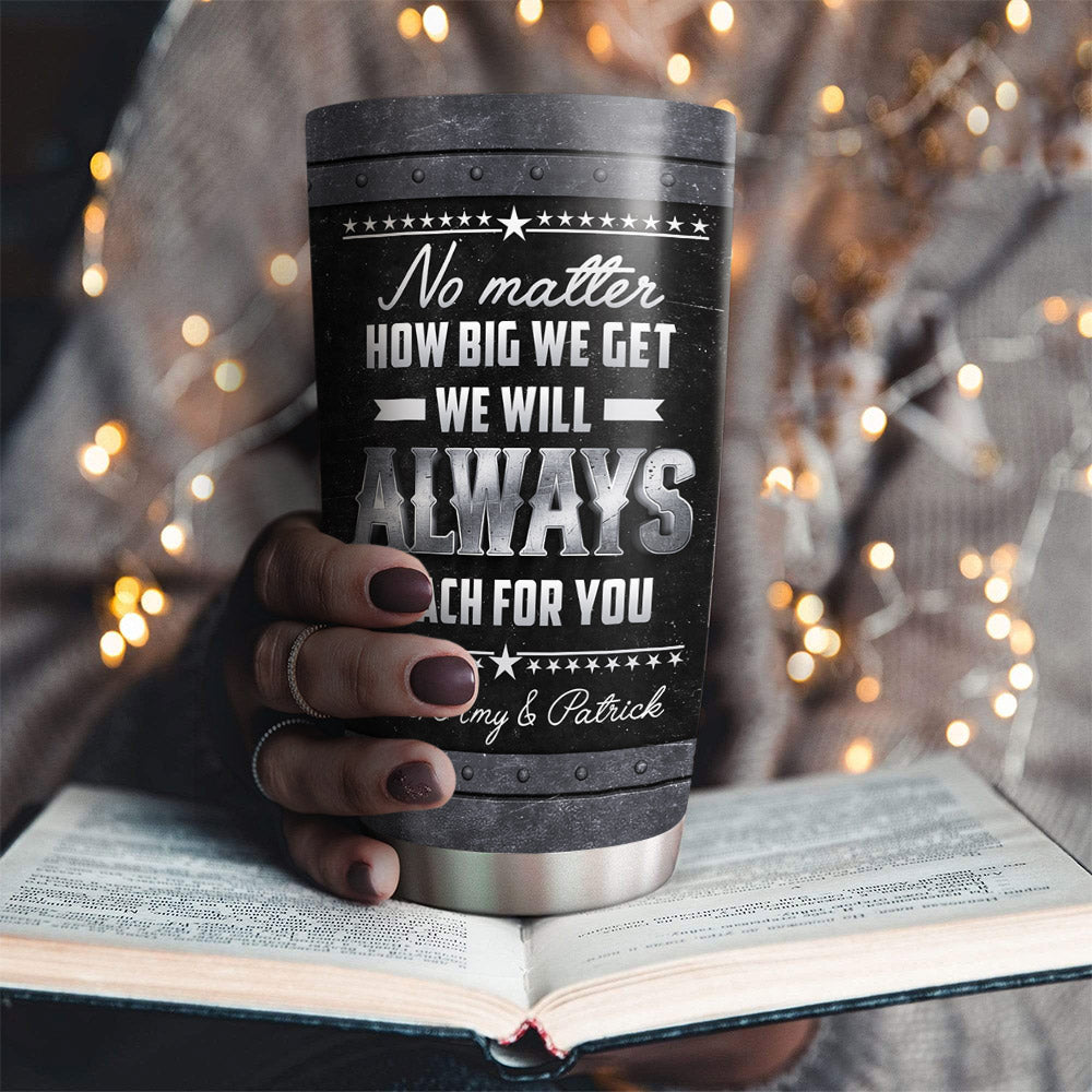 Custom Photo Christmas Birthday Gifts For Dad • Reach For You - Personalized Tumbler