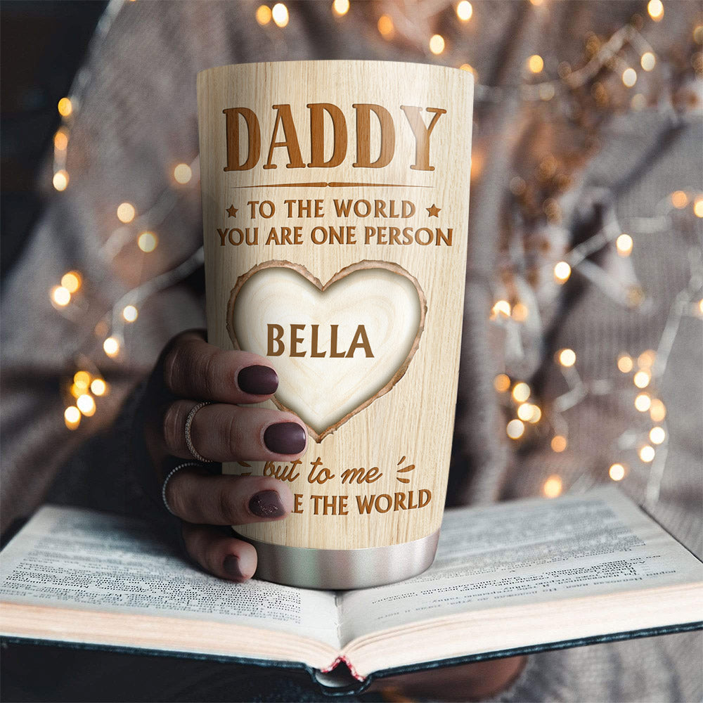 Custom Christmas Birthday Gifts For Dad • Dad You Are The World - Personalized Tumbler