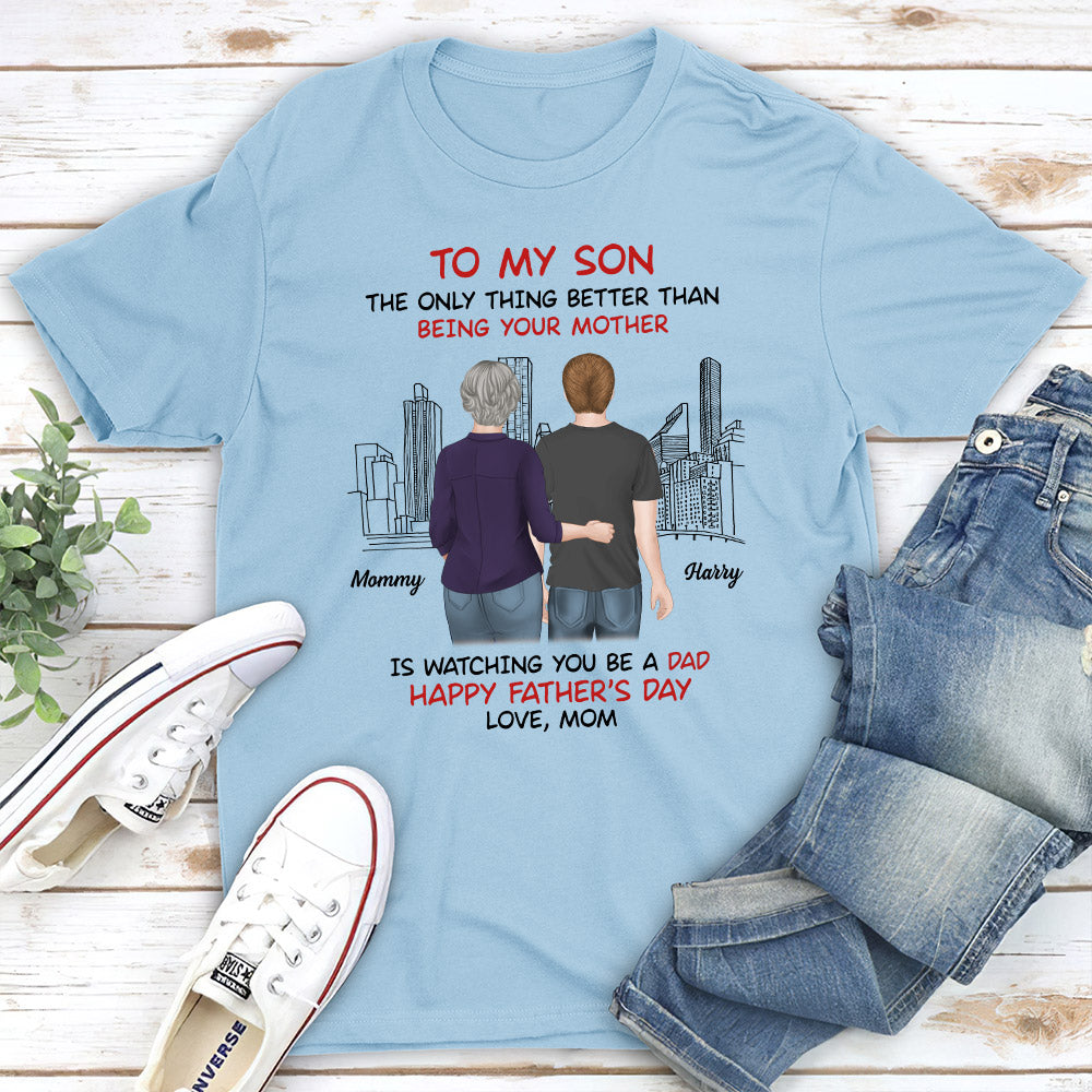 Custom Christmas & Birthday Gift for Son • From Mom To Son Happy Fathers Day - Personalized Shirt