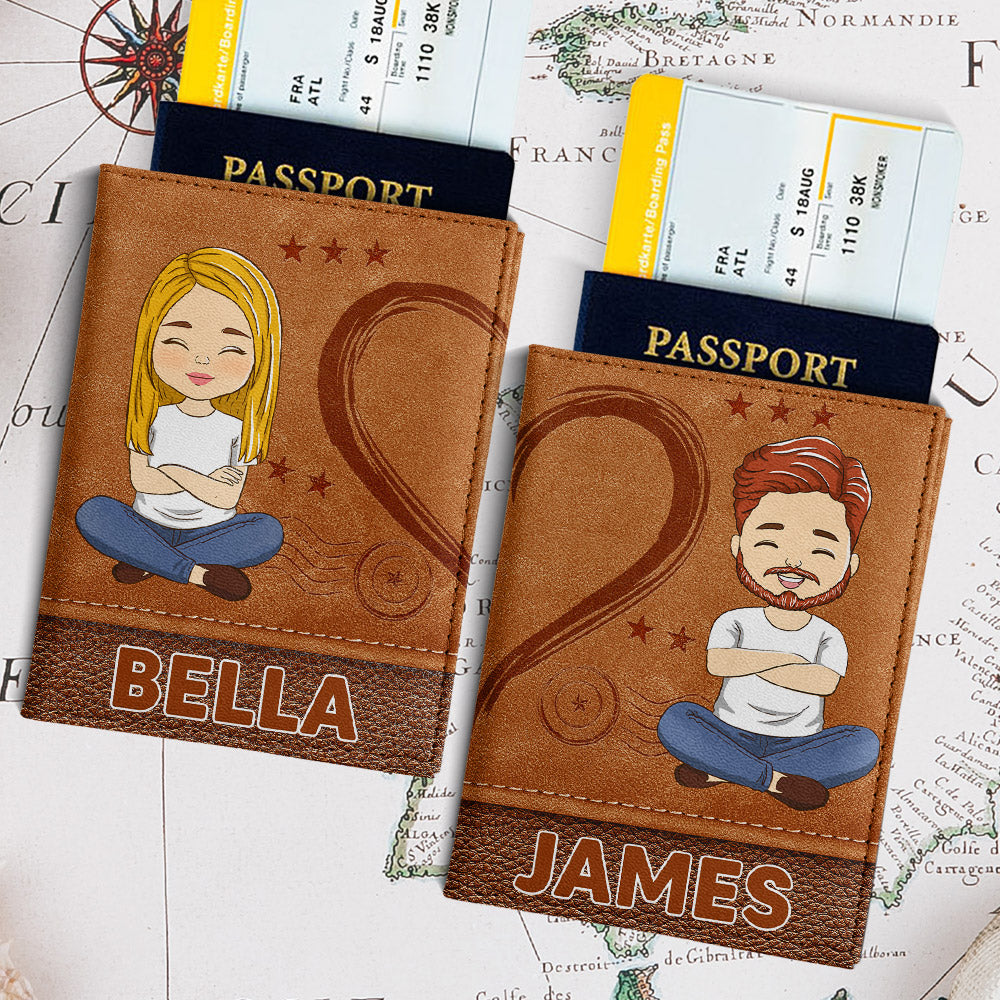 Travel Is My Therapy - Personalized Couple Passport Cover