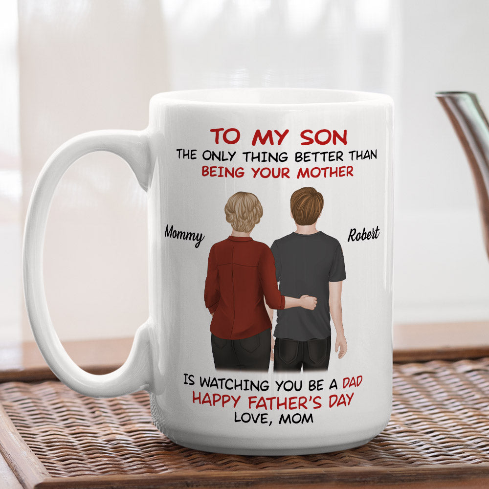 Custom Christmas & Birthday Gift for Son • From Mom To Son Happy Fathers Day - Personalized Coffee Mug