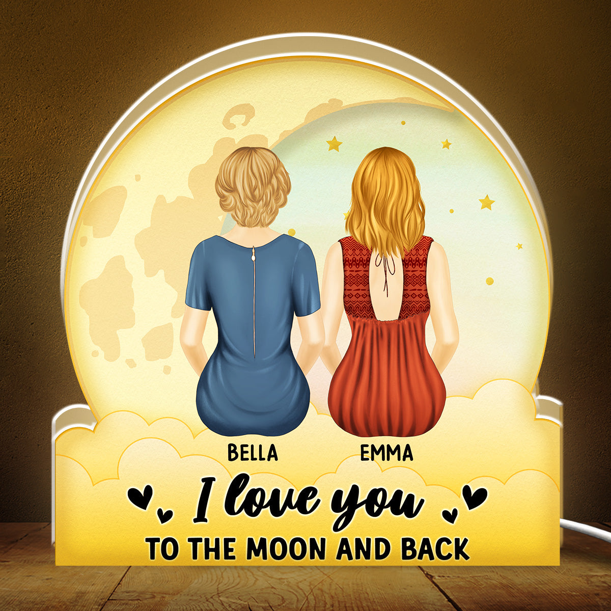 Love You To The Moon And Back - Personalized Light Box