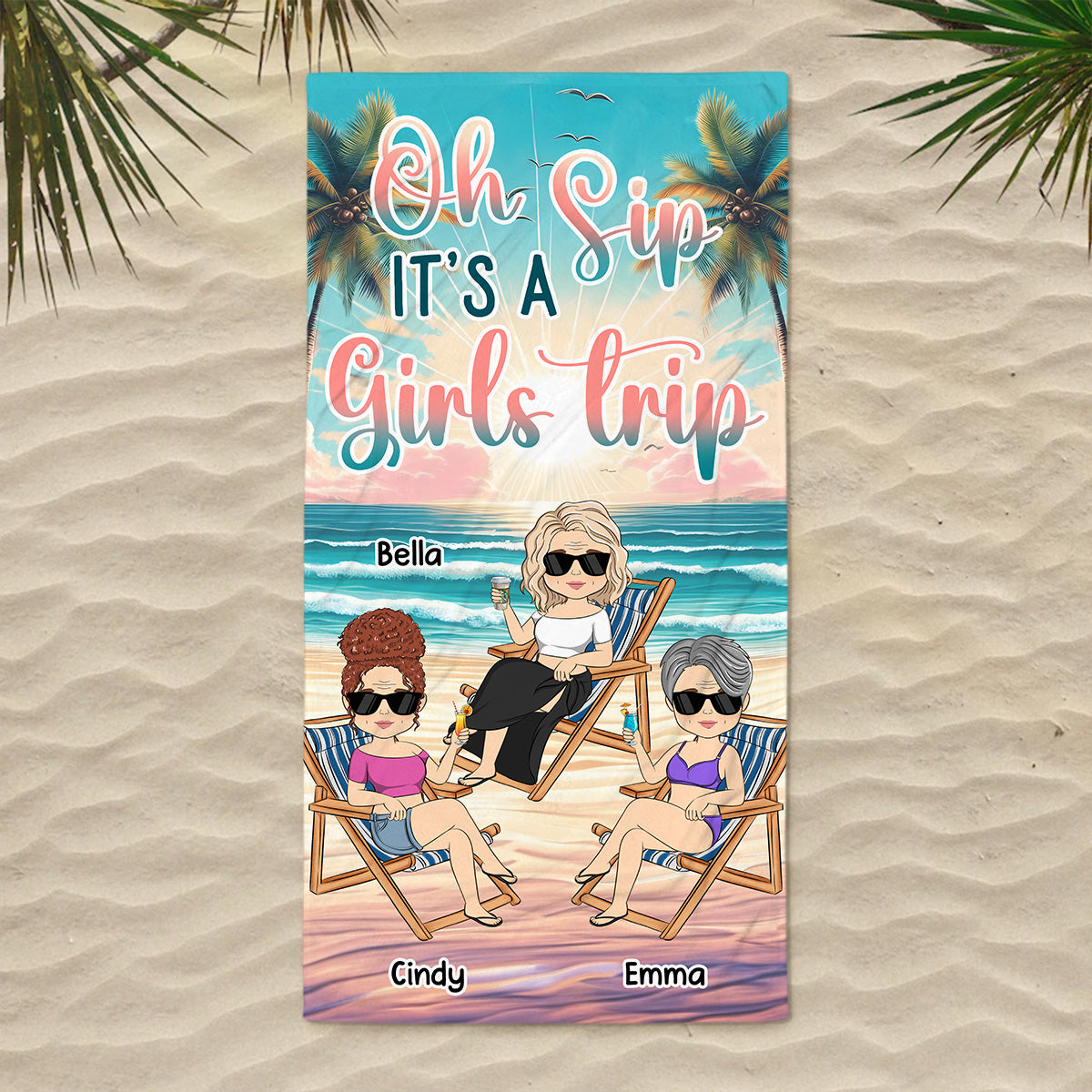 A Girl Trip - Personalized Beach Towel