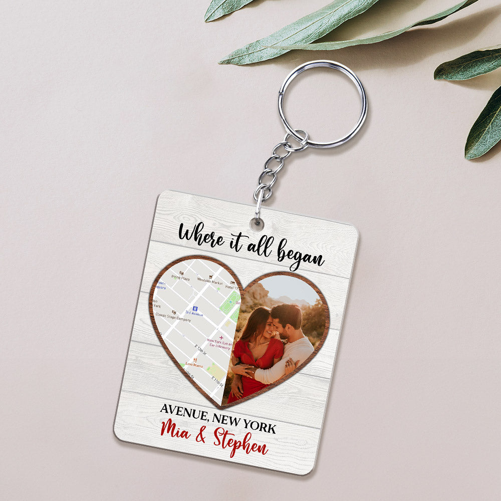 Map Where It All Began - Personalized Acrylic Keychain